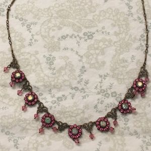 Prom-Perfect Pretty-in-Pink crystal 15" necklace